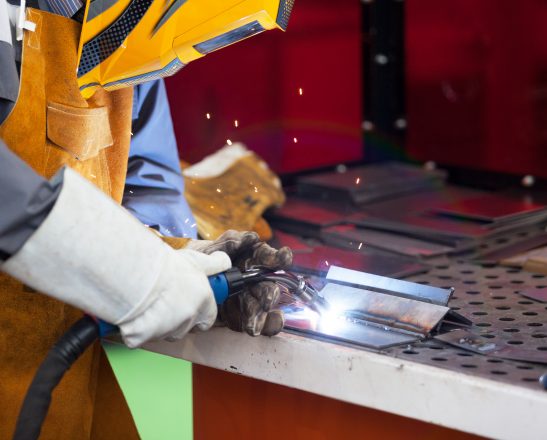 worker welding action shot