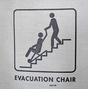 evacuation chair sign